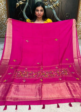 Chinnon Blended Linen With Hand Embroidery
