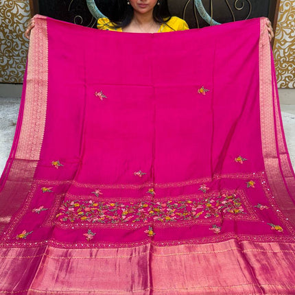 Chinnon Blended Linen With Hand Embroidery