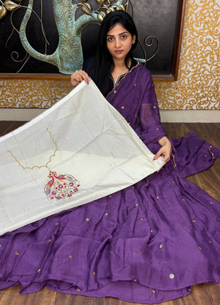 Georgette Half Saree (Stitched Skirt, Unstitched Blouse)
