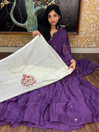 Georgette Half Saree (Stitched Skirt, Unstitched Blouse)