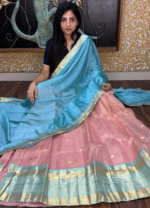 Paithani Half Saree (Stitched Skirt, Unstitched Blouse)