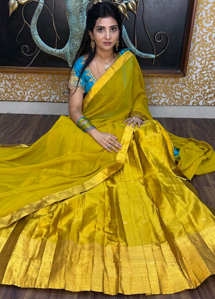 Half Saree (Stitched Skirt, Unstitched Blouse)