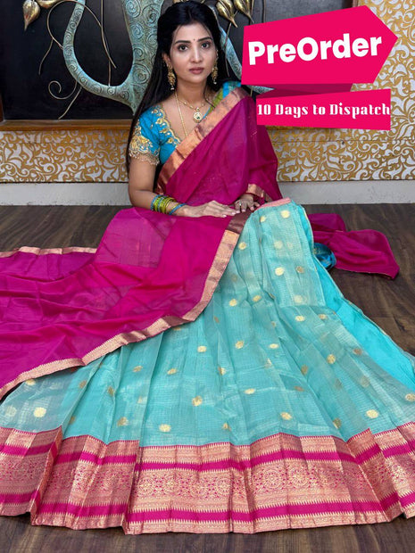 Half Saree (Stitched Skirt, Unstitched Blouse)