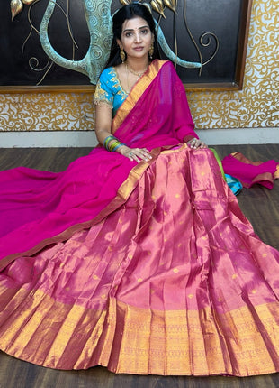 Half Saree (Stitched Skirt, Unstitched Blouse)