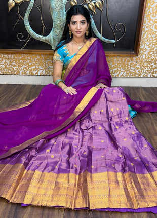 Half Saree (Stitched Skirt, Unstitched Blouse)