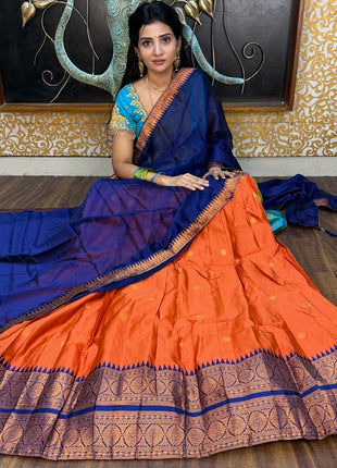 Half Saree (Stitched Skirt, Unstitched Blouse)