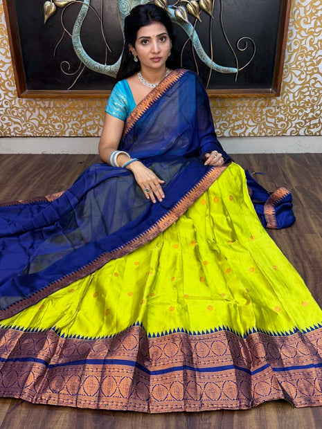 Half Saree (Stitched Skirt, Unstitched Blouse)