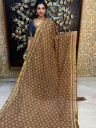 Cotton With (Bagru Dabu Print Saree)