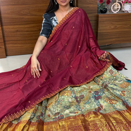 Lehenga is Free Size (Semi Stitched )