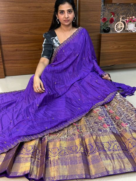 Lehenga is Free Size (Semi Stitched )