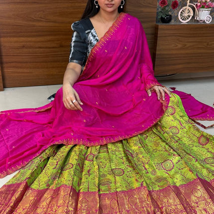 Lehenga is Free Size (Semi Stitched )