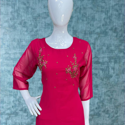 Jewel Neck Kurtis