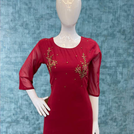 Jewel Neck Kurtis