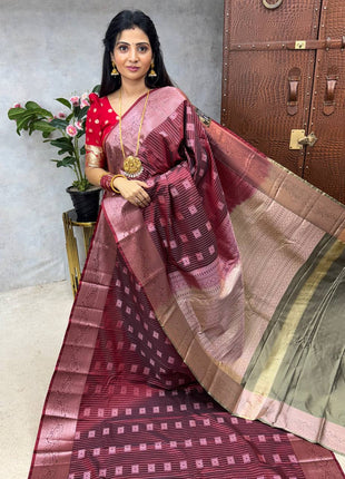 Kanchi Silk Rose Gold Zari