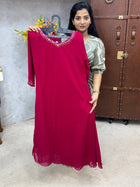 Neck  Handwork Georgette Kurtis