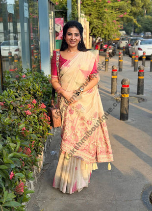 Chanderi Cotton With Weaving Pallu