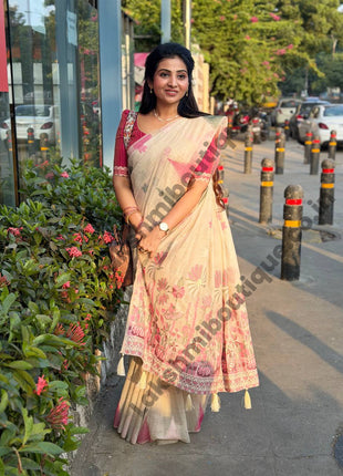 Chanderi Cotton With Weaving Pallu