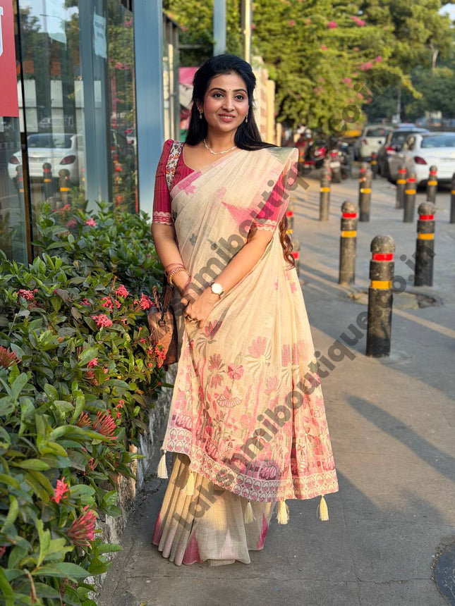 Chanderi Cotton With Weaving Pallu