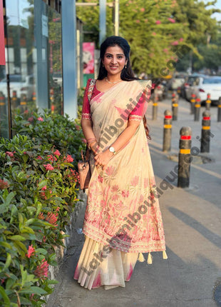 Chanderi Cotton With Weaving Pallu