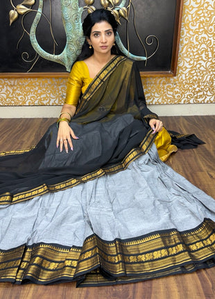 Half Saree (Stitched Skirt, Unstitched Blouse)
