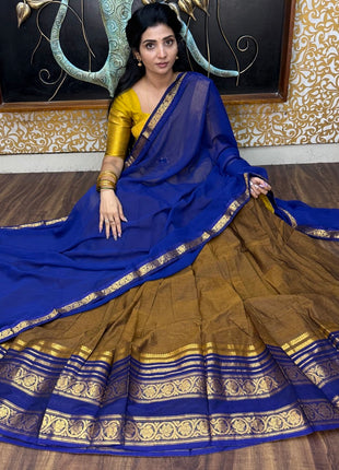 Half Saree (Stitched Skirt, Unstitched Blouse)