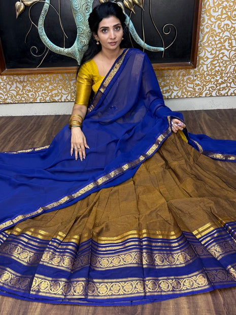 Half Saree (Stitched Skirt, Unstitched Blouse)