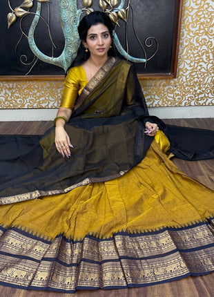 Half Saree (Stitched Skirt, Unstitched Blouse)