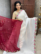 Designer Saree With Cut Work
