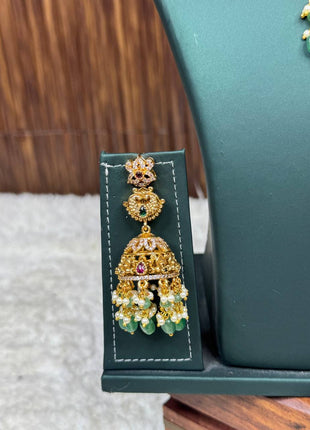Temple with Diamond look Stone