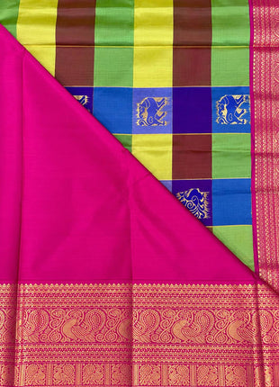Vintage Premium Kanchi  WITH Palum Pazham Checks Pattern