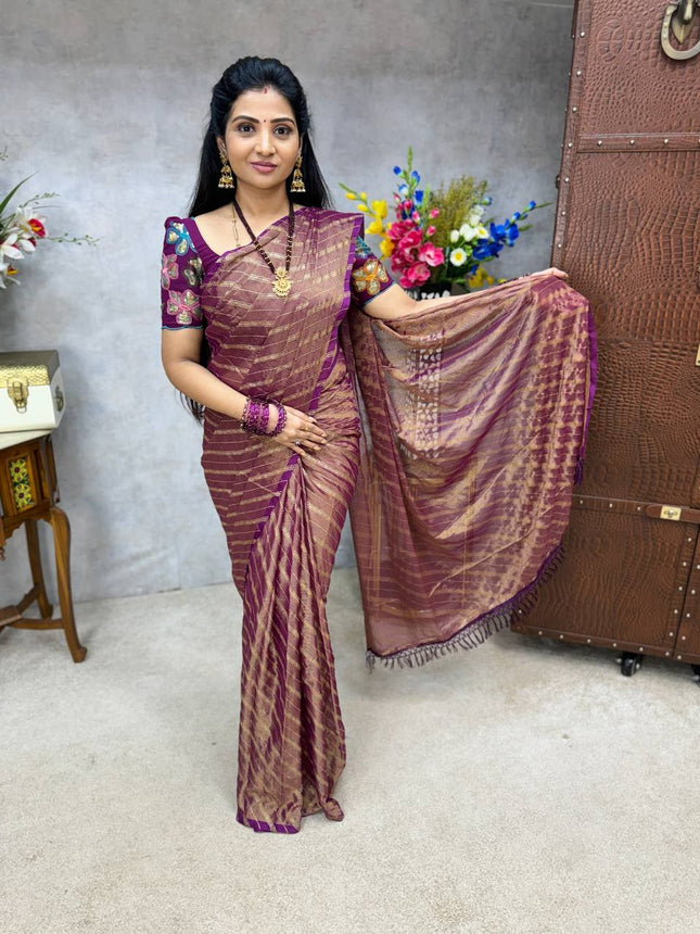 Georgette Saree Blouse Combo (with Designer Blouse)