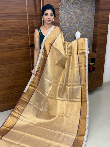 Katan With Lace Work Border
