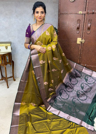 Premium Kanchi Silver Zari
