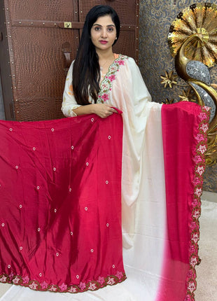 Designer Saree With Cut Work