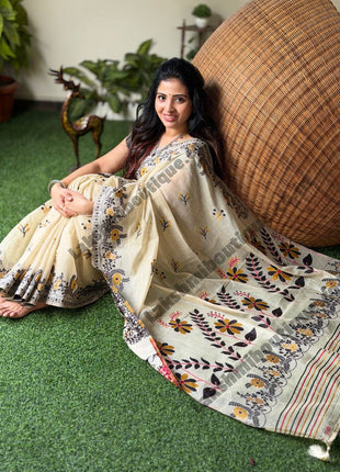 Chanderi Cotton With Weaving Pallu