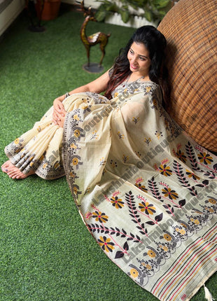 Chanderi Cotton With Weaving Pallu
