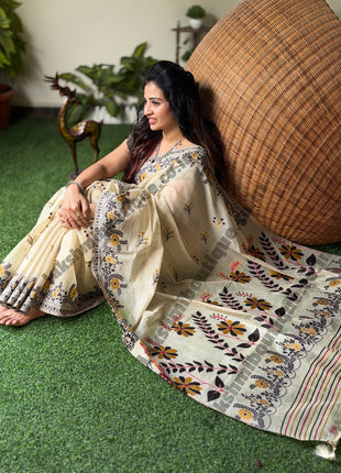Chanderi Cotton With Weaving Pallu