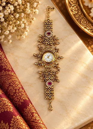 Women's Gold-Tone Ethnic Bracelet Watch