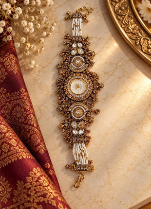Women's Gold-Tone Ethnic Bracelet Watch