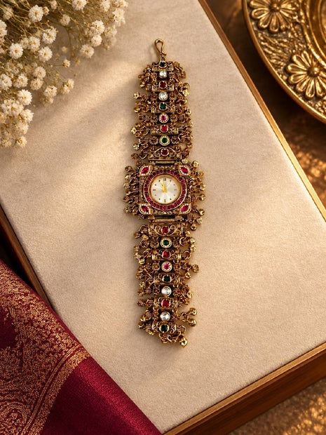 Women's Gold-Tone Ethnic Bracelet Watch