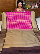 Premium Kanchi Gold Zari Coffee Brown Border