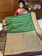 Premium Kanchi Gold Zari Coffee Brown Border