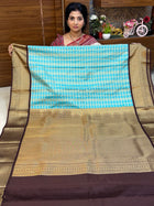 Premium Kanchi Gold Zari Coffee Brown Border