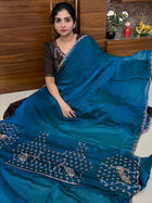 Designer  Saree ( PEACOCK GREEN)