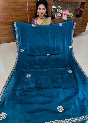 Designer  Saree (PEACOCK GREEN)
