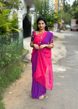 Saree Blouse Combo (Designer Saree With Blouse)