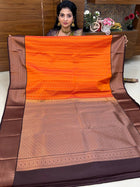 Korvai Silk Coffee Brown Border