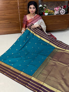 Premium Kanchi Gold Zari Coffee Brown Border