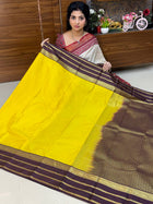 Premium Kanchi Gold Zari Coffee Brown Border
