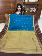 Premium Kanchi Gold Zari Coffee Brown Border